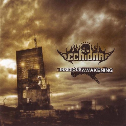CD cover: sepia-toned cityscape with band name "Echidna" and logo.