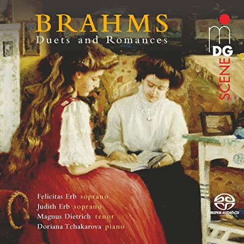 CD cover featuring a painting of two women and text: "Brahms Duets and Romances".