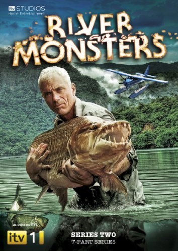 DVD cover featuring a man holding a large fish, with a plane in the background.
