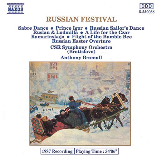 CD cover: horse-drawn sleigh in a snowy Russian village scene.