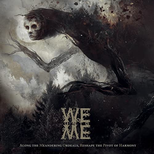 Dark, ghostly figure emerging from a gnarled tree against a misty background.
