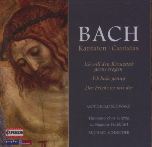 Bach cantatas CD cover featuring a painting of Jesus Christ with a crown of thorns.