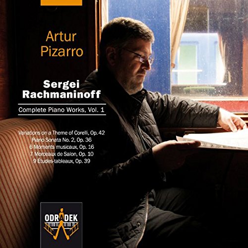 "Album cover with a man sitting by a window, reading sheet music."