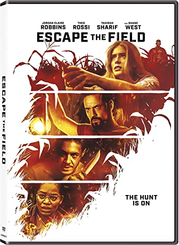 DVD cover for "Escape The Field" featuring distressed people in cornfields.