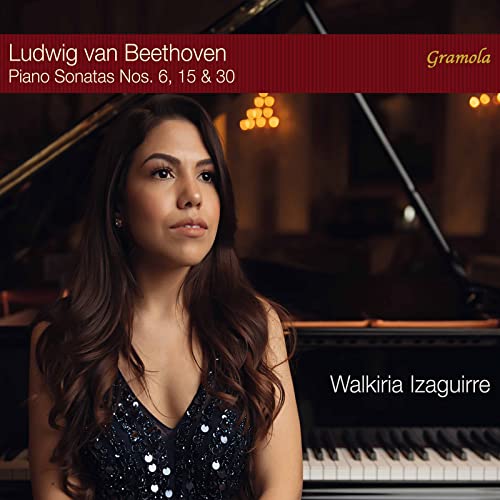 CD cover featuring pianist Walkiria Izaguirre and a grand piano.