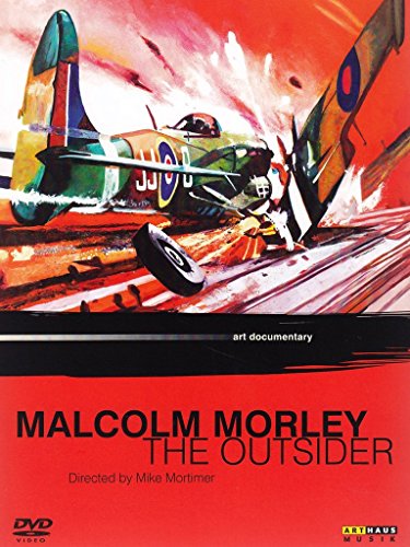 DVD cover for "Malcolm Morley: The Outsider" documentary, featuring a colorful plane illustration.