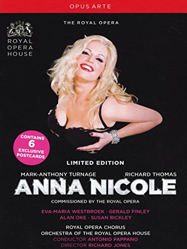 DVD cover featuring Anna Nicole Smith, opera details, and Royal Opera House logo.