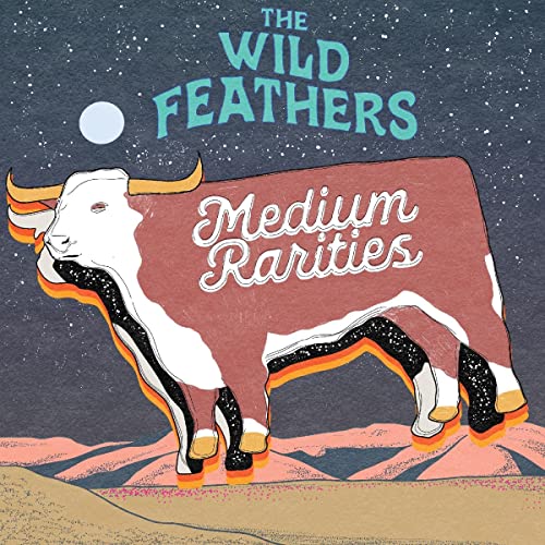 Album cover for Wild Feathers’ “Medium Rarities” featuring a stylized cow.