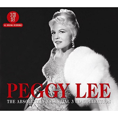 Black and white image of Peggy Lee in a sparkly dress and fur shawl.