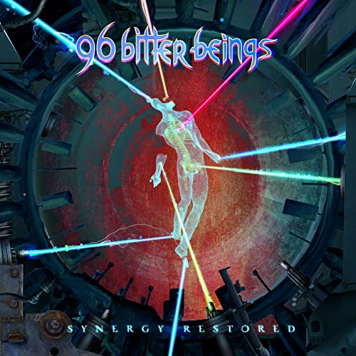 CD cover: skeletal figure inside a circular, mechanical structure with lasers.