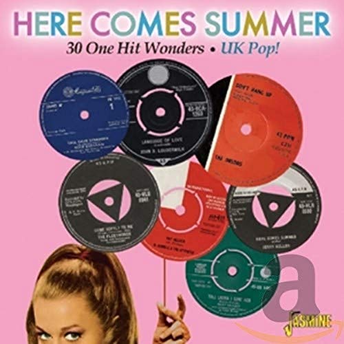 CD cover with colorful vinyl records and a woman’s face.