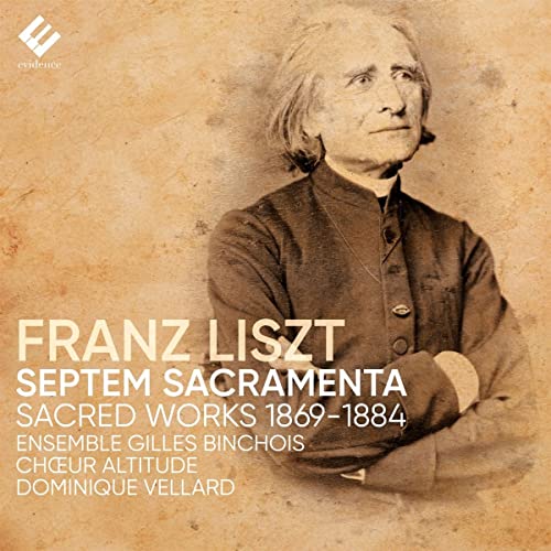 CD cover featuring a portrait of composer Franz Liszt and text details.