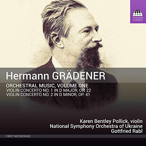 "CD cover with sepia-toned portrait of Hermann Grädener and white text on dark background."