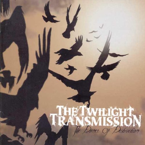 CD cover: Silhouettes of birds in flight against a warm, hazy sky.