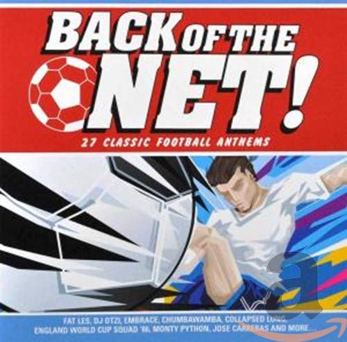 "CD cover art featuring a soccer player and soccer ball with red, white, and blue hues."