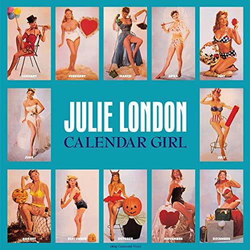 Album cover for Julie London’s “Calendar Girl” featuring pin-up style photos.
