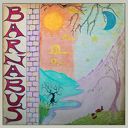 Barnabus album cover: surreal landscape with sun, moon, and winding river.