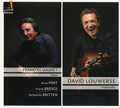 CD cover featuring portraits of two musicians, Louwerse and Daudet.