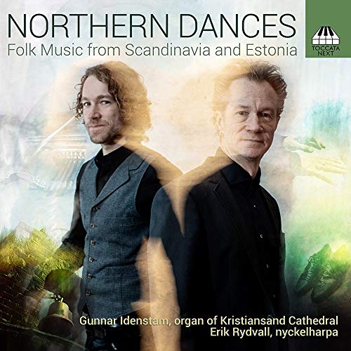 CD cover for "Northern Dances" featuring two men and abstract art.