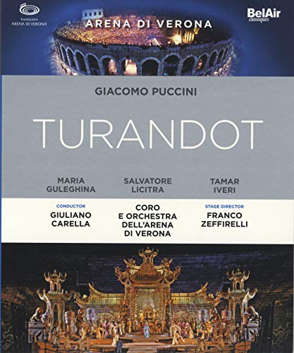 Blu-ray cover for Turandot opera performance at Arena di Verona.