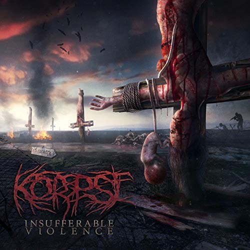 CD cover depicting a gruesome, apocalyptic scene with crosses and bodies.