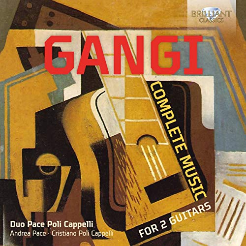CD cover for "Gangi" featuring abstract guitar shapes and bold red text.