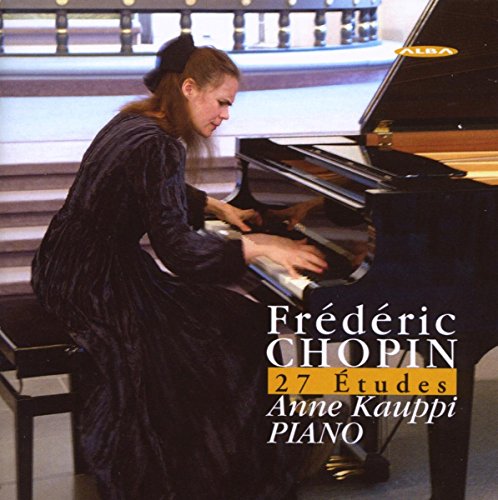 "CD cover featuring a woman playing a grand piano, with text overlay."