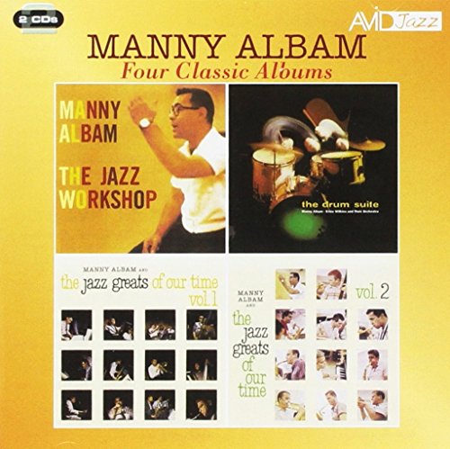 CD cover for Manny Albam’s four jazz albums, featuring photos and text.