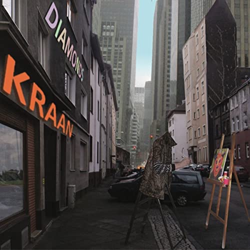Vinyl album cover for Kraan’s “Diamonds” depicts a city street scene.