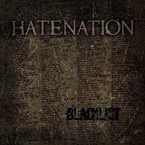 CD cover for Hatenation’s “Blacklist” with textured, dark background.