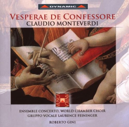 A CD cover with a Renaissance painting of hands holding a book and quill.