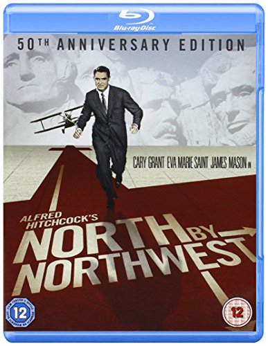 Blu-ray cover for “North By Northwest” featuring Cary Grant running from a plane.