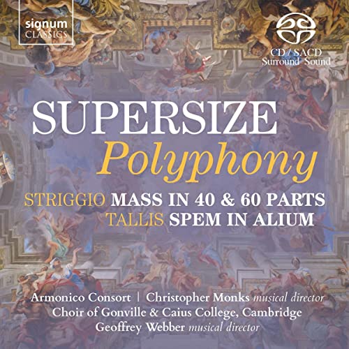 CD cover for “Supersize Polyphony” featuring Renaissance painting details.