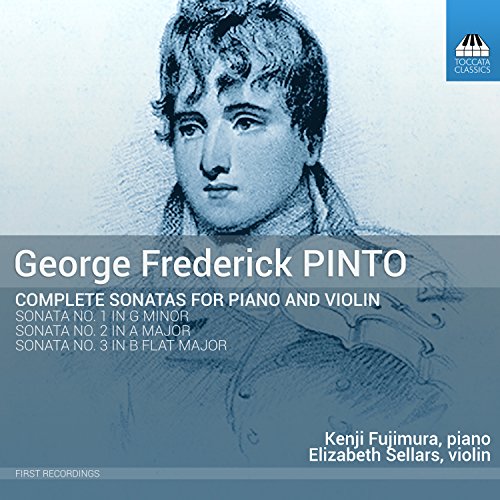 A blue-toned CD cover featuring a sketched portrait of George Frederick Pinto.