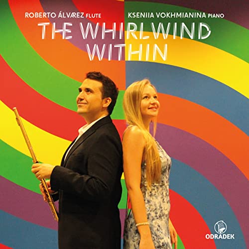 CD cover featuring musicians Roberto Álvarez and Kseniia Vokhminiana.