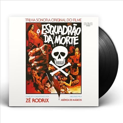 Vinyl record for “O Esquadrão Da Morte” film soundtrack, skull imagery.