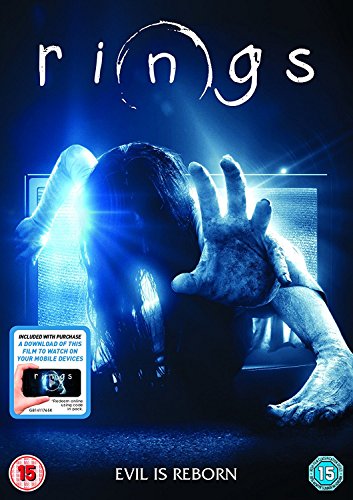 DVD cover for horror film "Rings" featuring a ghostly figure reaching out.