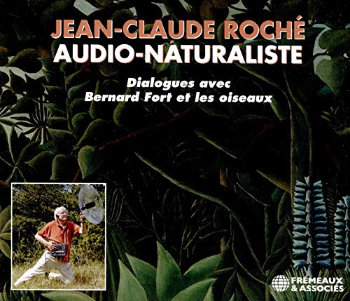 CD cover with lush green foliage and a man recording birdsong.