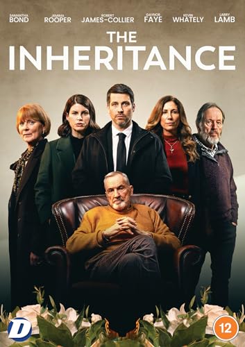 DVD cover for “The Inheritance” featuring six actors and floral arrangements.