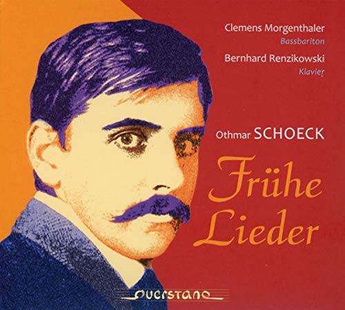 CD cover featuring a portrait of composer Othmar Schoeck on a red background.
