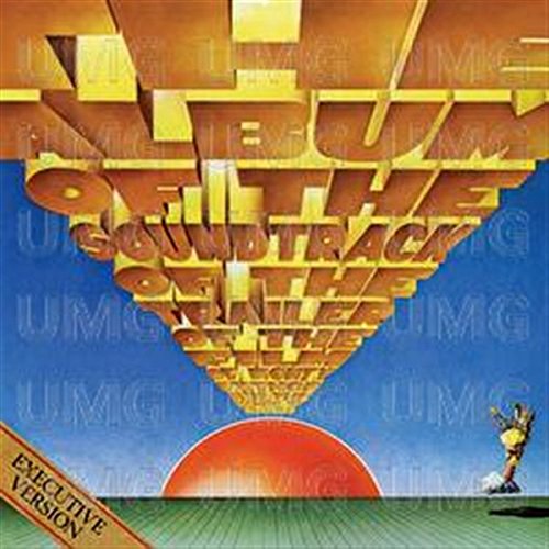 "CD cover with 3D gold text, blue background, and cartoon character."