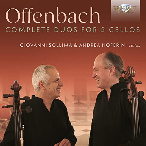 CD cover featuring two smiling cellists with their instruments.