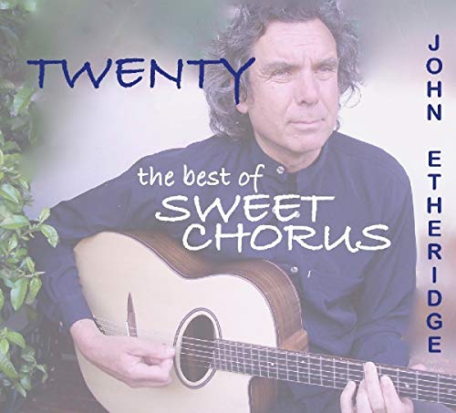 Man holding an acoustic guitar on a music album cover with text overlay.