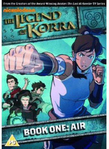 DVD cover for "The Legend of Korra: Book One: Air" featuring Korra.