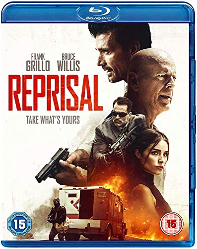 Reprisal" Blu-ray cover featuring Frank Grillo, Bruce Willis, and action scene.