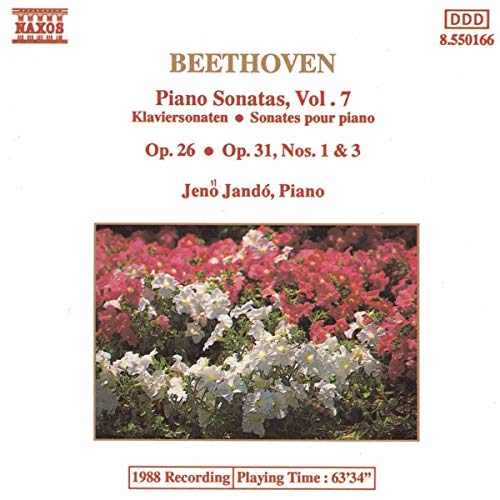 CD cover for Beethoven piano sonatas, volume 7, with floral image.