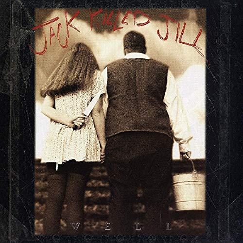 A vinyl album cover featuring a man and girl holding a knife and bucket.