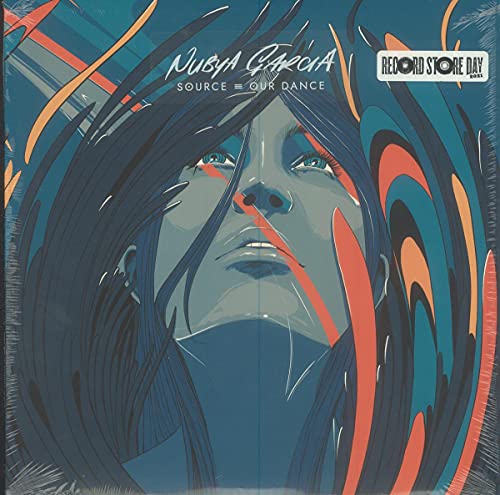 Vinyl record cover art featuring a woman’s illustrated face with abstract shapes.
