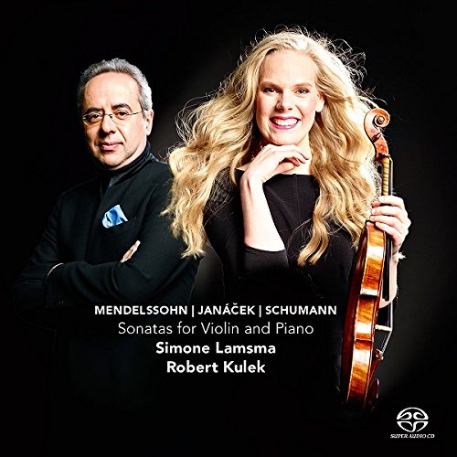 CD cover featuring a man and woman, woman holding a violin, against a black background.