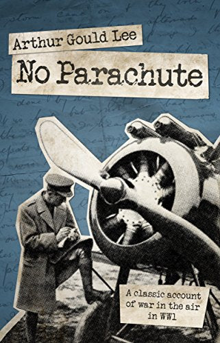 Book cover with a man beside an airplane propeller, blue background with handwritten text overlay.